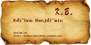 Kühne Benjámin névjegykártya